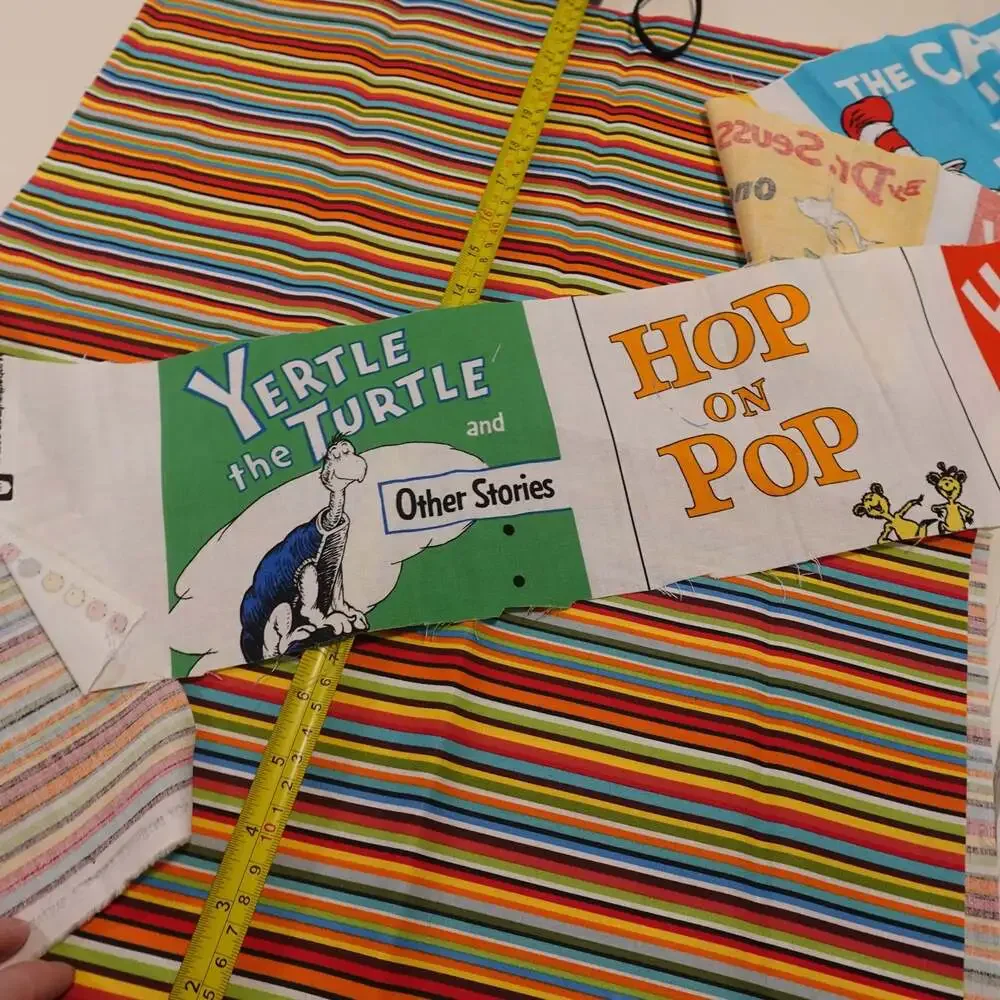 DR. Seuss “Celebrate Seuss” Book Titles  + other Seussy Cotton Fabric Panels